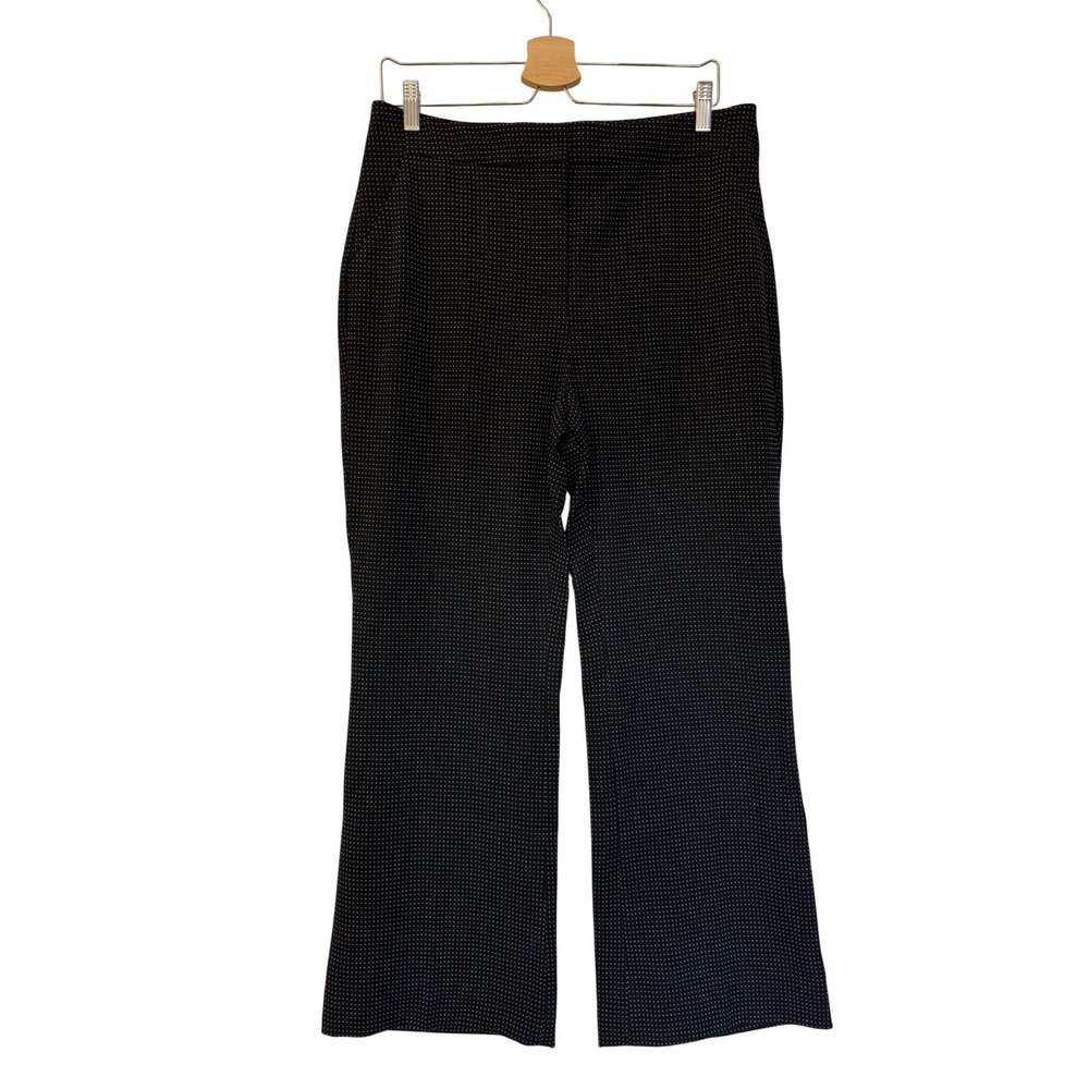 Chico's Black White Micro Dot‎ Wide Leg Dress Pants Size 1.5R US 10R Stretch